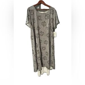 LuLaRoe Gray Tiger Patterned Carly Pocket Dress New With Tags 3XL